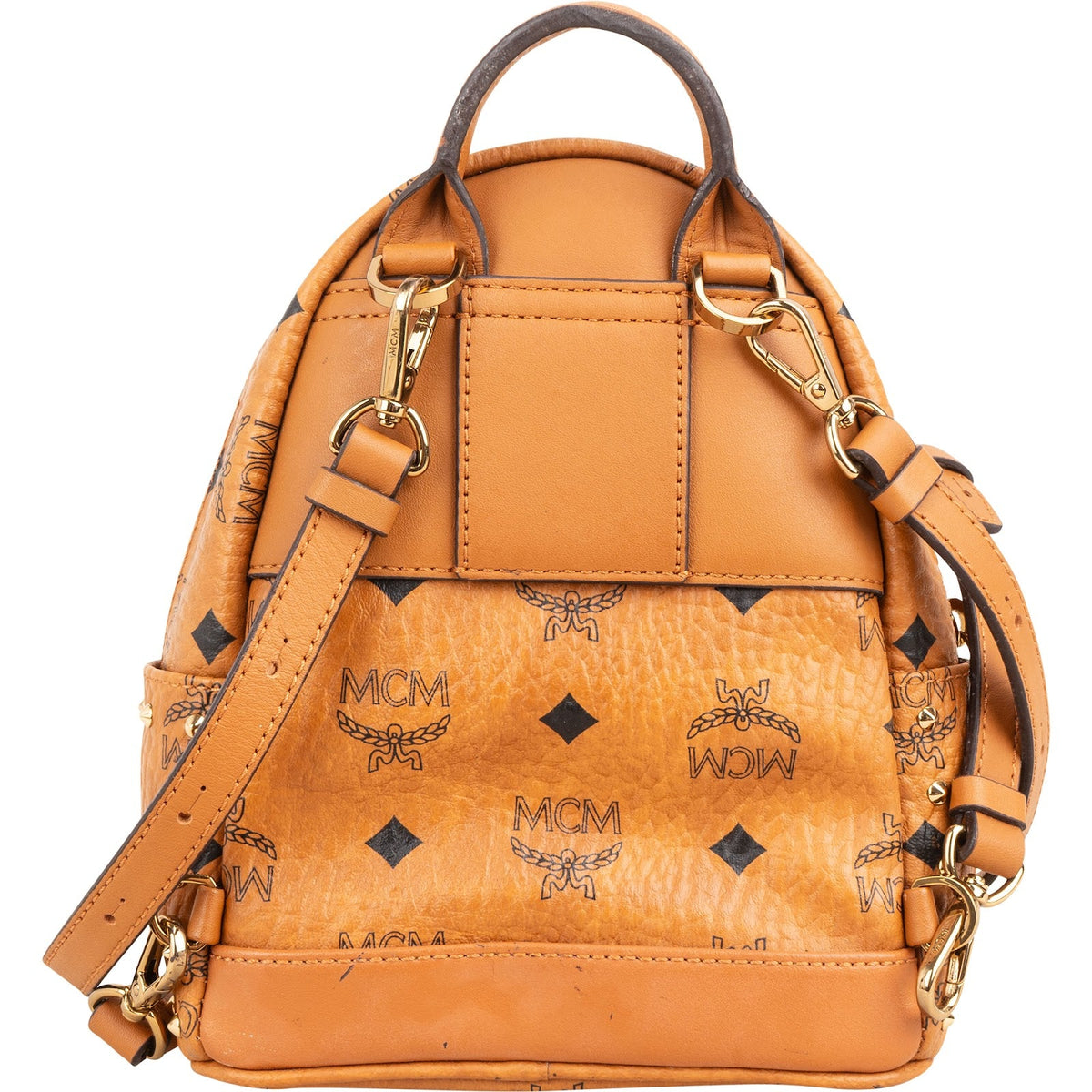 MCM Monogram Visetos Stark Studded Mini Backpack