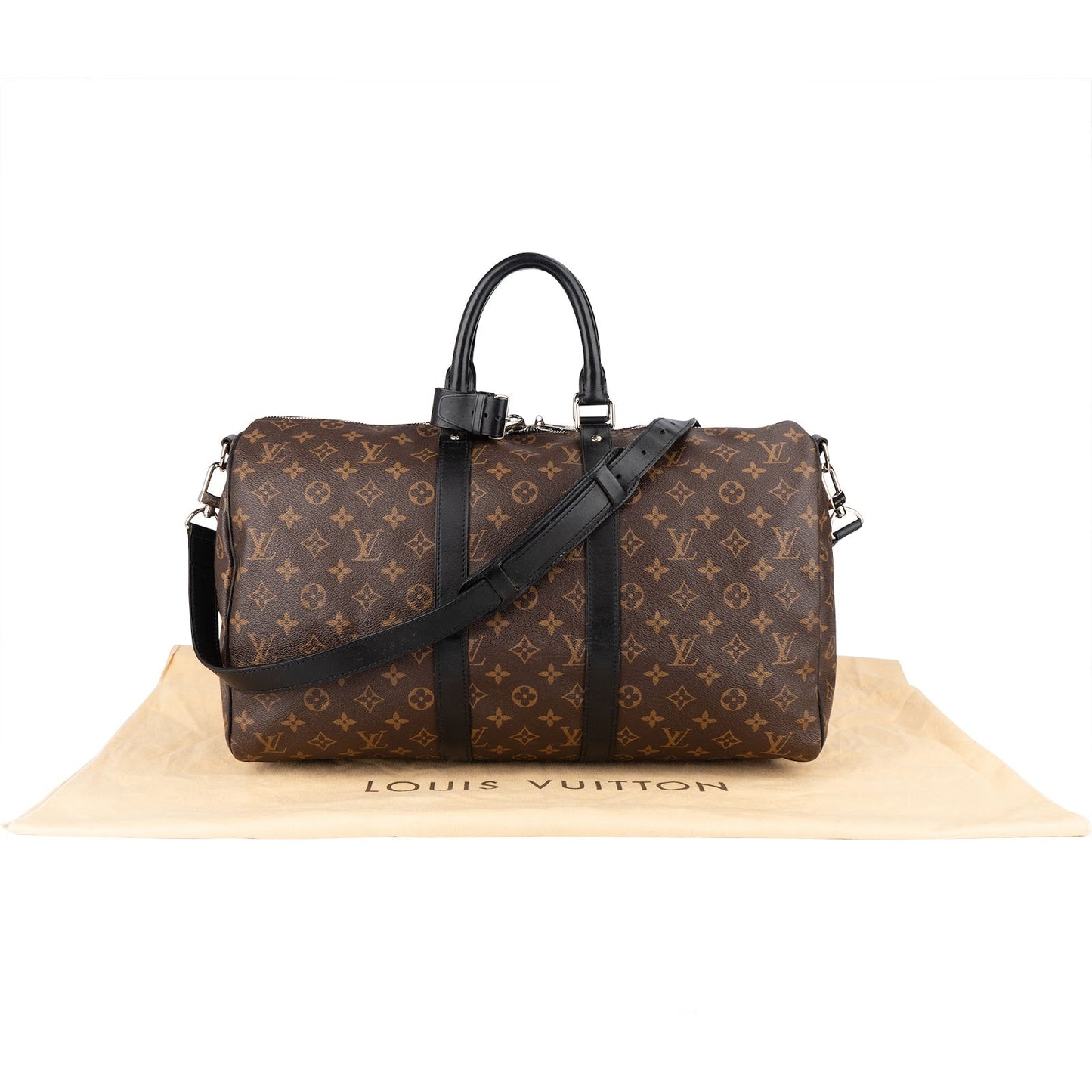 Louis Vuitton Monogram Macassar Keepall 45 Bandoulière Travel Bag