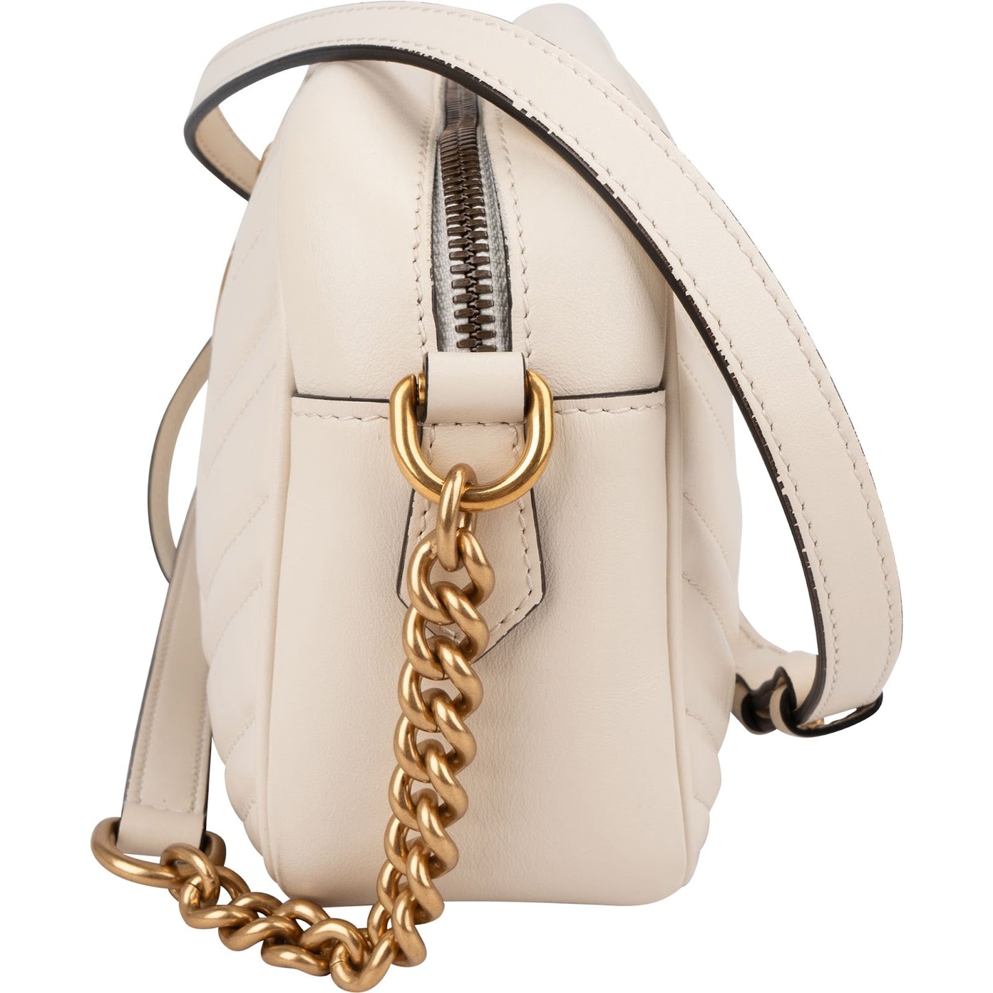 Gucci Chevron Matelassé Leather GG Marmont Medium Camera Crossbody Bag
