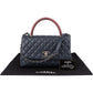 Chanel Quilted Caviar Leather Lizard Coco Handle Flap Handbag