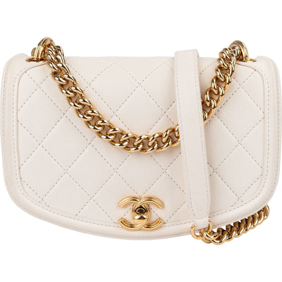 Chanel Quilted Calfskin Small Underline Single Flap Crossbody Bag