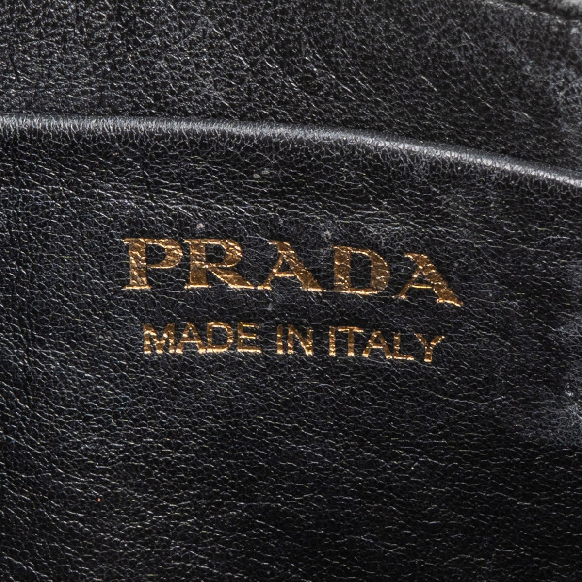Prada Black Leather Triangle Arqué Shoulder Bag