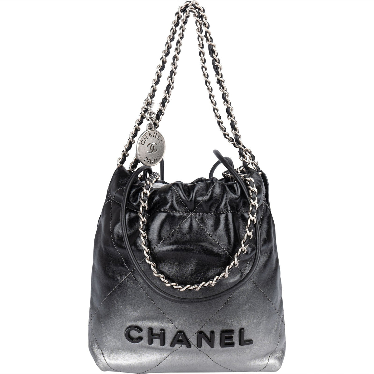 Chanel 22 Quilted Lambskin Ombre Drawstring Crossbody Bag