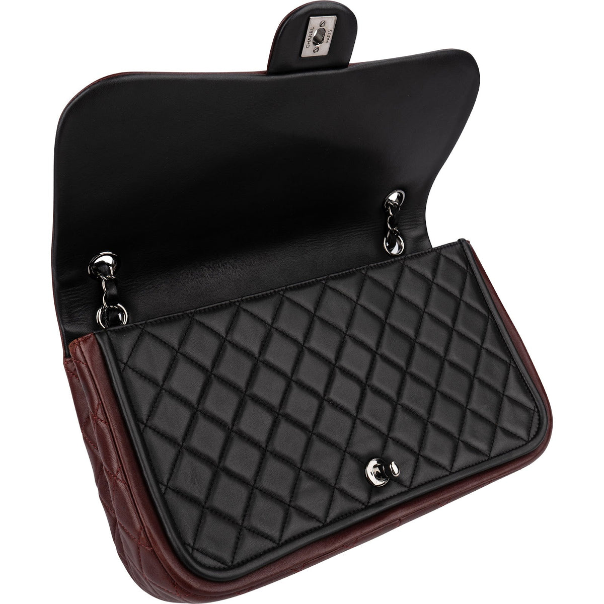 Chanel Quilted Lambskin Bicolor Jumbo Single Flap Shoulder Bag