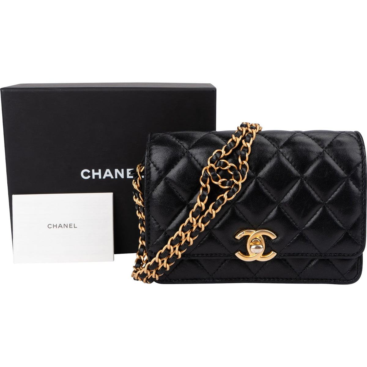 Chanel Quilted Lambskin Rectangular Wallet On Chain Crossbody Bag