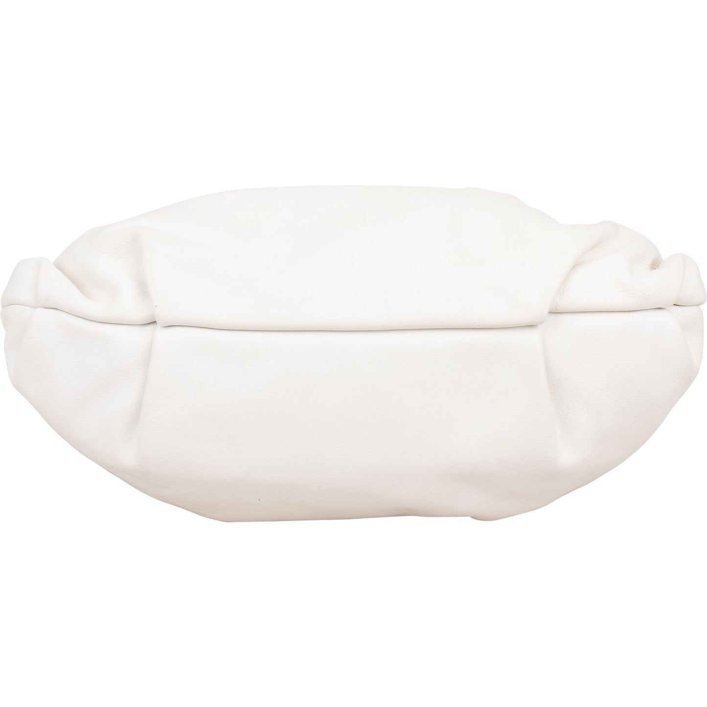 Prada White Soft Calf Leather Ruched Shoulder Bag