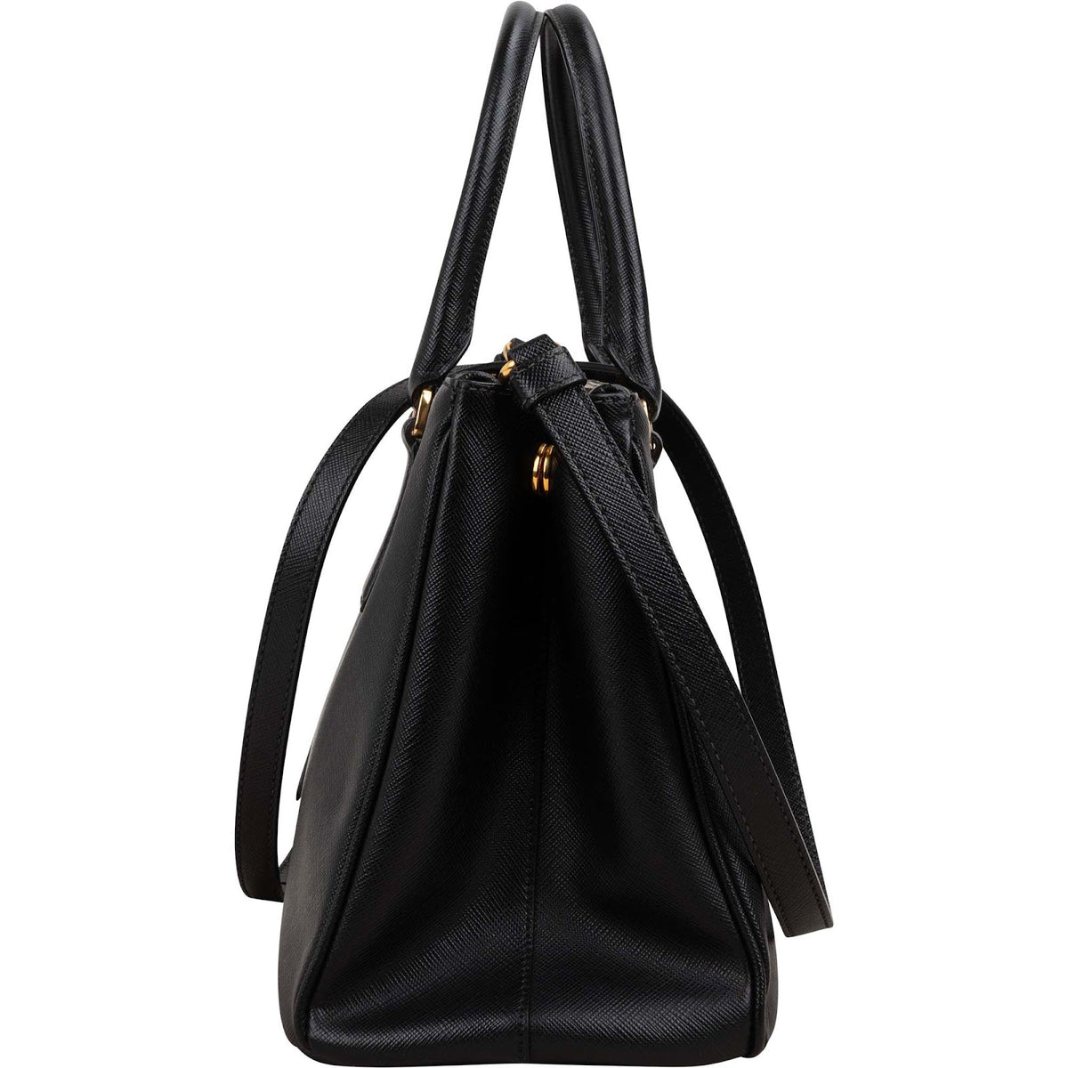 Prada Noir Saffiano Leather Small Galleria Handbag