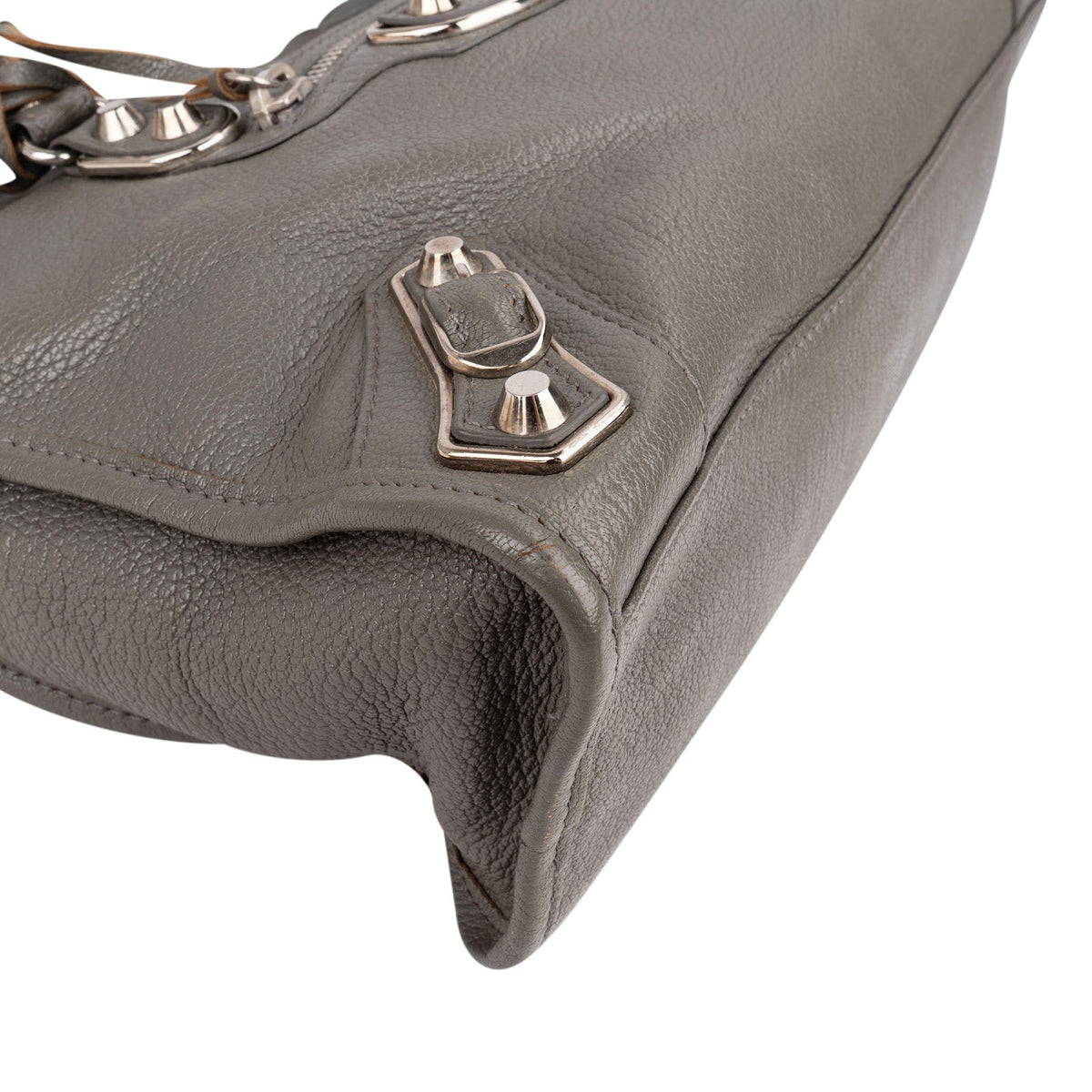 Balenciaga Classic Grey Leather City Handbag