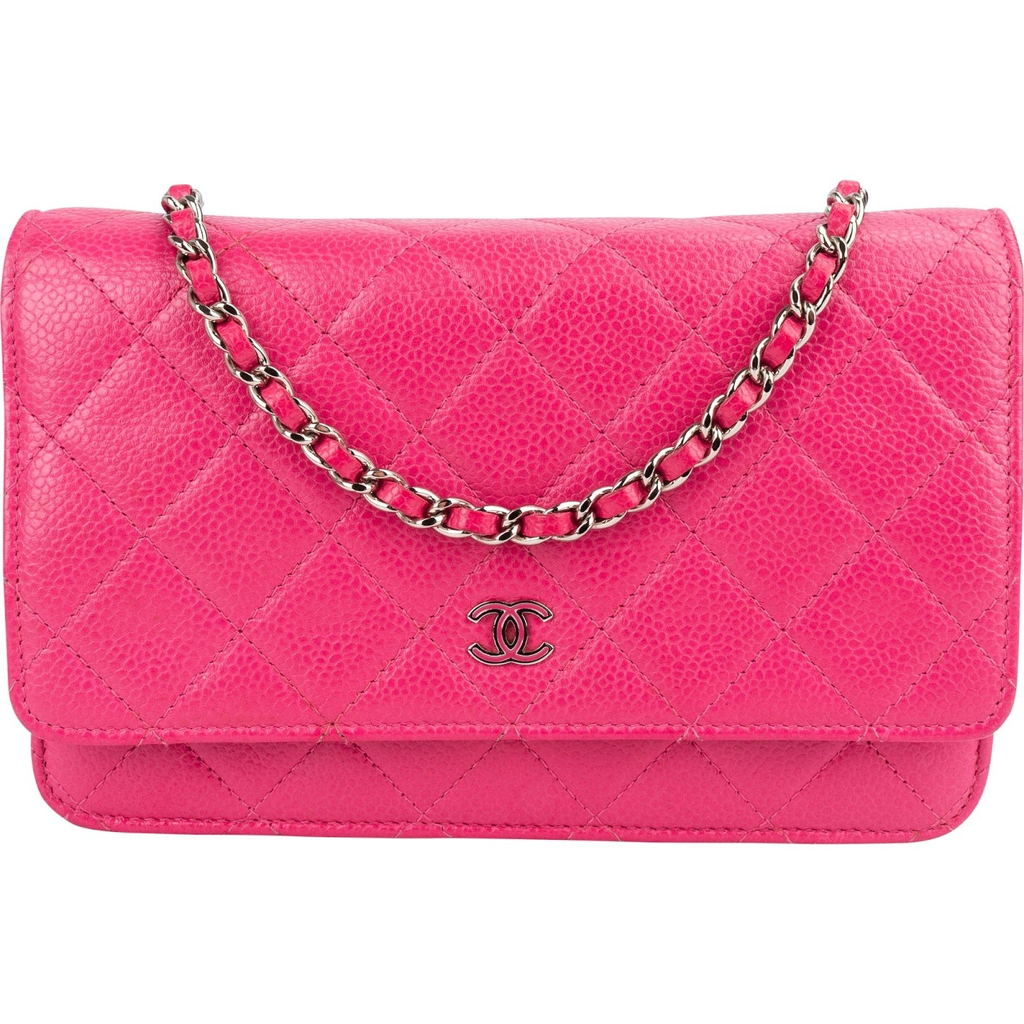 Chanel Quilted Caviar Leather Wallet on Chain Crossbody Bag