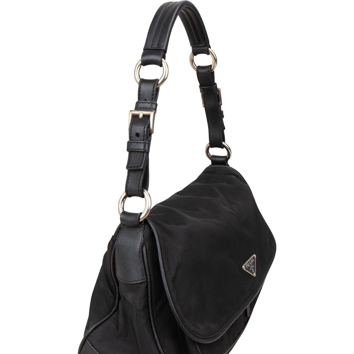 Prada Tessuto Nylon Triangle Flap Pocket Shoulder Bag