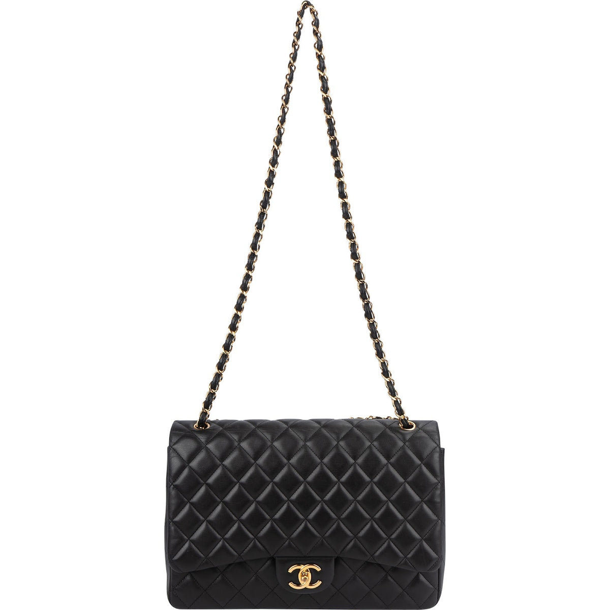 Chanel Quilted Lambskin Maxi Double Flap Crossbody Bag