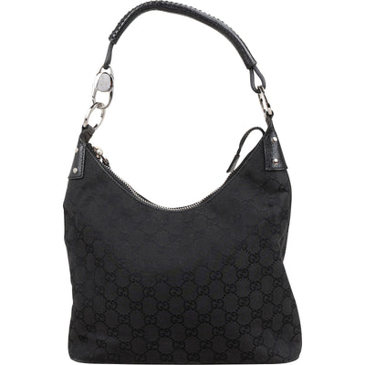 Gucci Monogram GG Canvas Ring Woven Handle Shoulder Bag