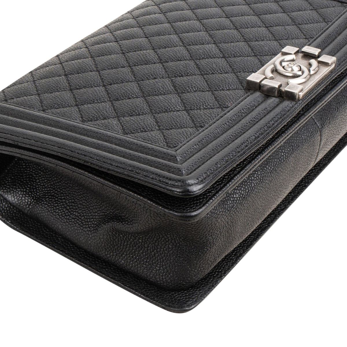Chanel Quilted Caviar Leather New Medium Boy Single Flap Crossbody Bag