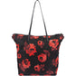 Prada Tessuto Stampato Rose Monogram Tote Shoulder Bag