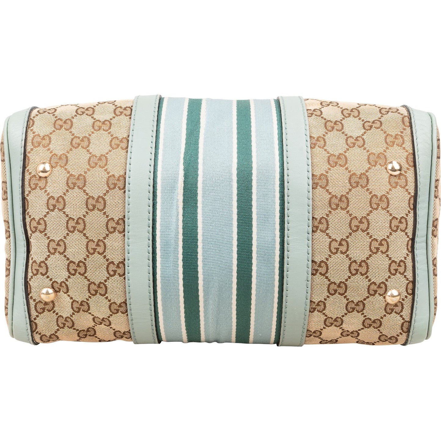 Gucci Monogram GG Canvas Vintage Web Boston Bag Handbag