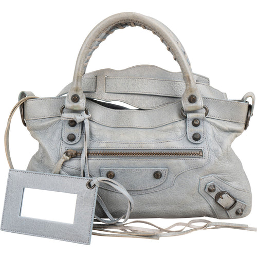 Balenciaga Grey Leather Classic City Handbag