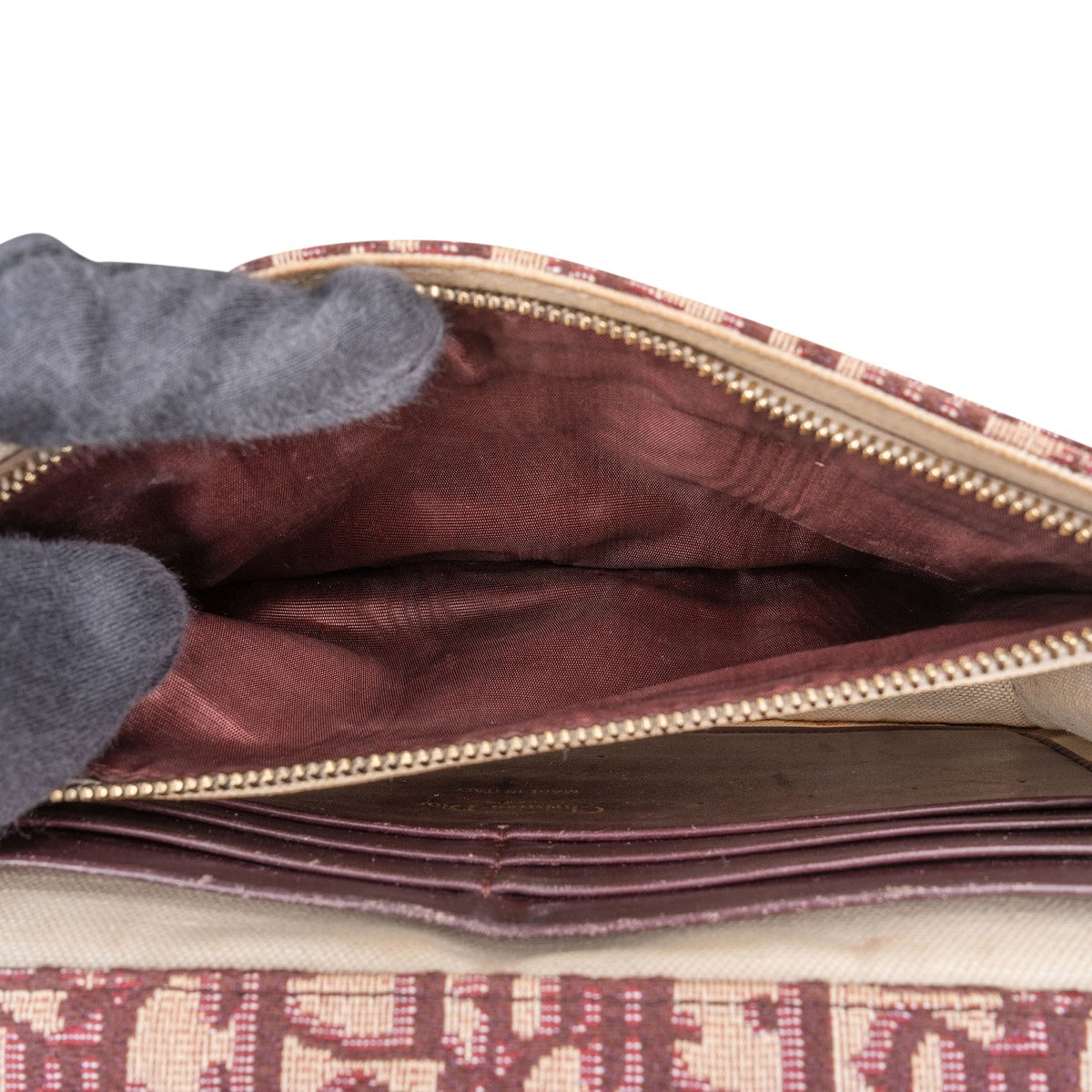 Christian Dior Trotter Monogram Canvas Saddle Wallet On Chain Crossbody Bag