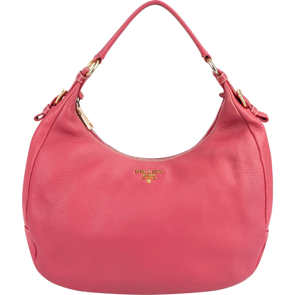 Prada Hobo aus rosa Leder – Vorderansicht