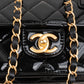 Chanel Quilted Patent Leather Top Handle Handbag