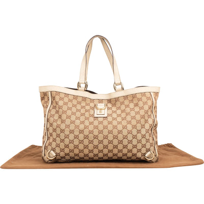 Gucci Monogram GG Canvas Abbey D-Ring Large Tote Shoulder Bag