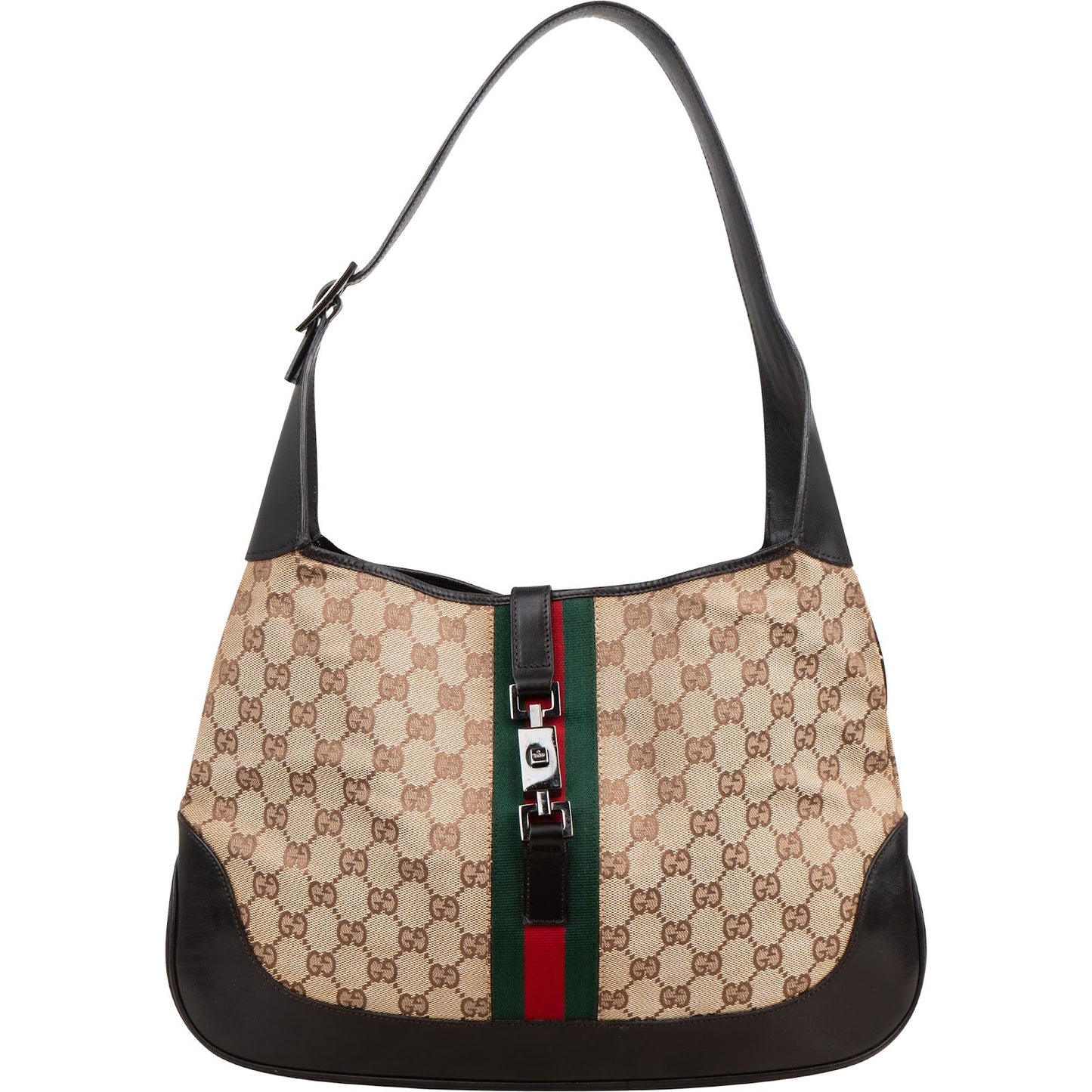 Gucci Monogram GG Canvas Jackie Hobo Shoulder Bag