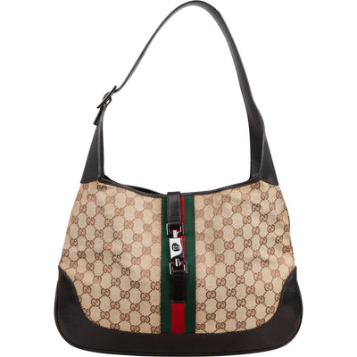 Gucci Monogram GG Canvas Jackie Hobo Shoulder Bag