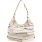 Yves Saint Laurent Suede Leather Rive Gauche Ruffled Hobo Mombasa Shoulder Bag