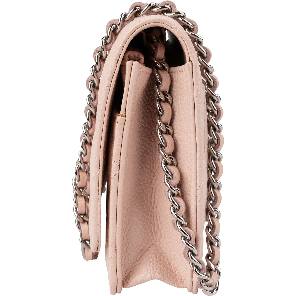 Chanel Quilted Caviar Leather Palladium Wallet On Chain Crossbody Bag