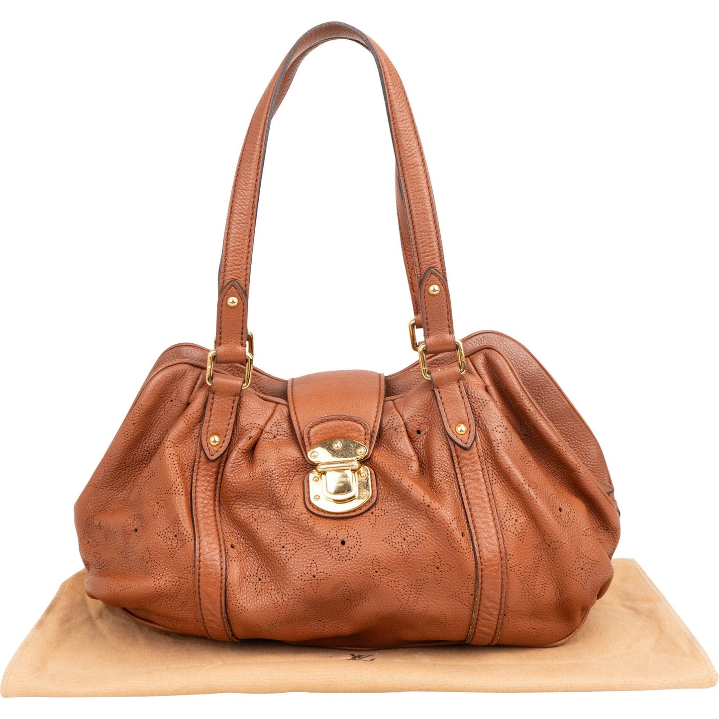 Louis Vuitton Brown Mahina Leather Lunar PM Shoulder Bag