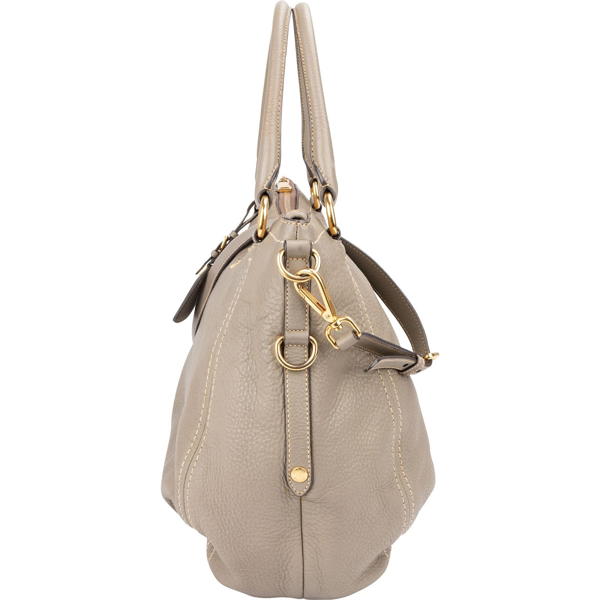 Prada Hobo aus taupefarbenem Vitello-Daino-Leder – Ansicht 6