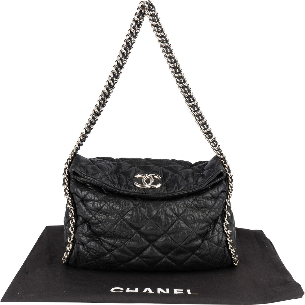 Chanel Quilted Calfskin Bubble Jumbo Single Flap Shoulder Bag