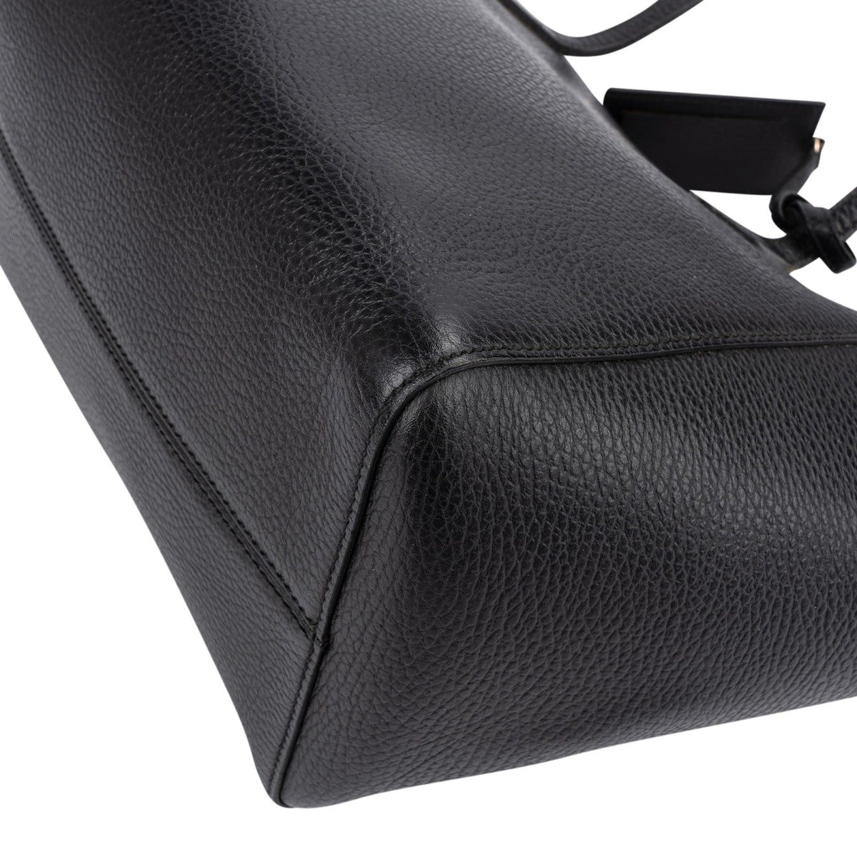 Gucci Black Grained Leather Swing Tote Shopper Shoulder Bag
