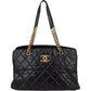 Chanel Quilted Lambskin CC Crown Tote Shoulder Bag