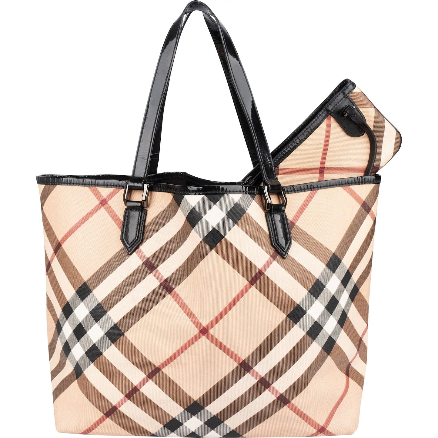 Burberry Nova-Check Monogram Tote Shoulder Bag