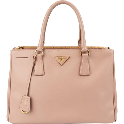 Prada Pink Saffiano Leather Galleria Handbag