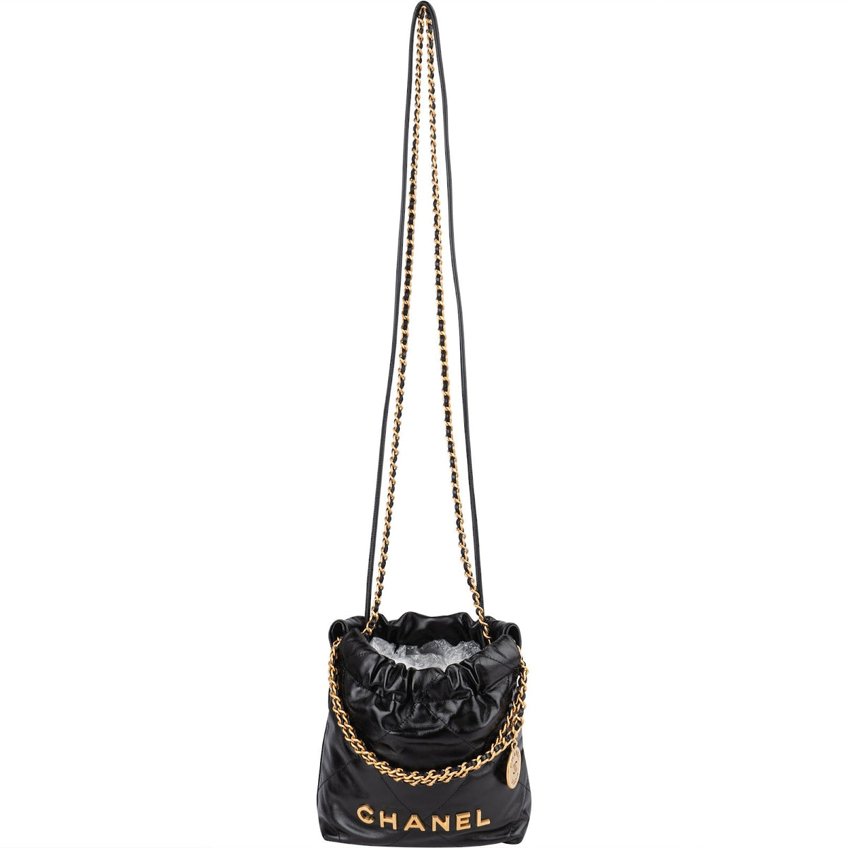Chanel 22 Stitching Lambskin Small Drawstring Bag Handbag