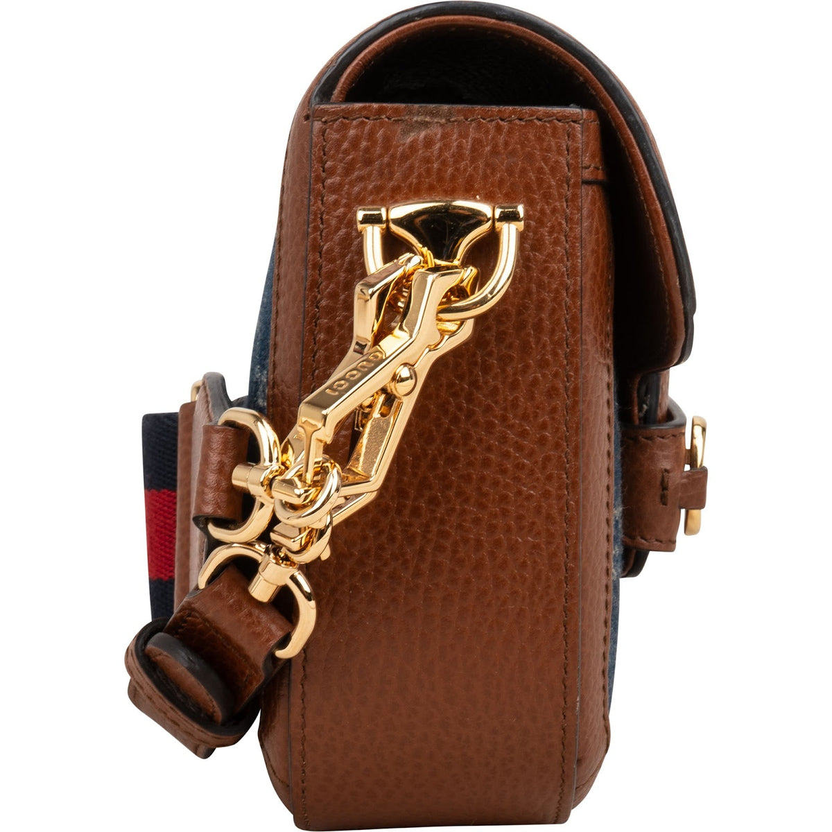 Gucci Monogram GG Denim Horsebit 1955 Shoulder Crossbody Bag