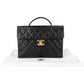 Chanel Quilted Caviar Leather 24K Top Handle Briefcase Handbag