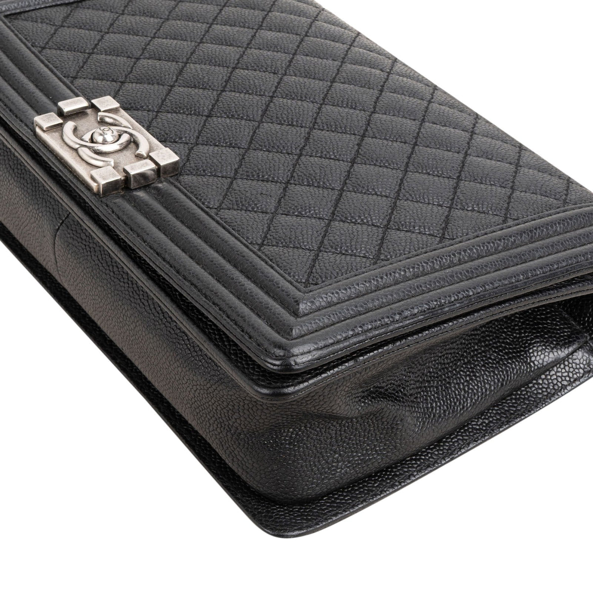 Chanel Quilted Caviar Leather New Medium Boy Single Flap Crossbody Bag