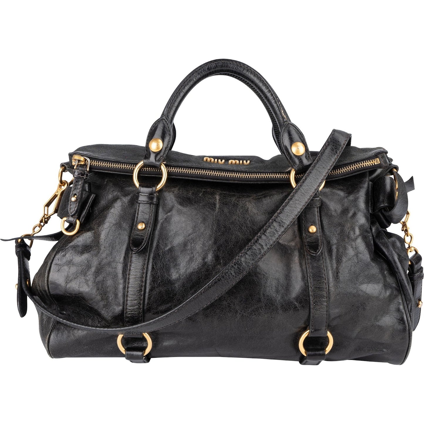 Miu Miu Vitello Lux Leather City Handbag