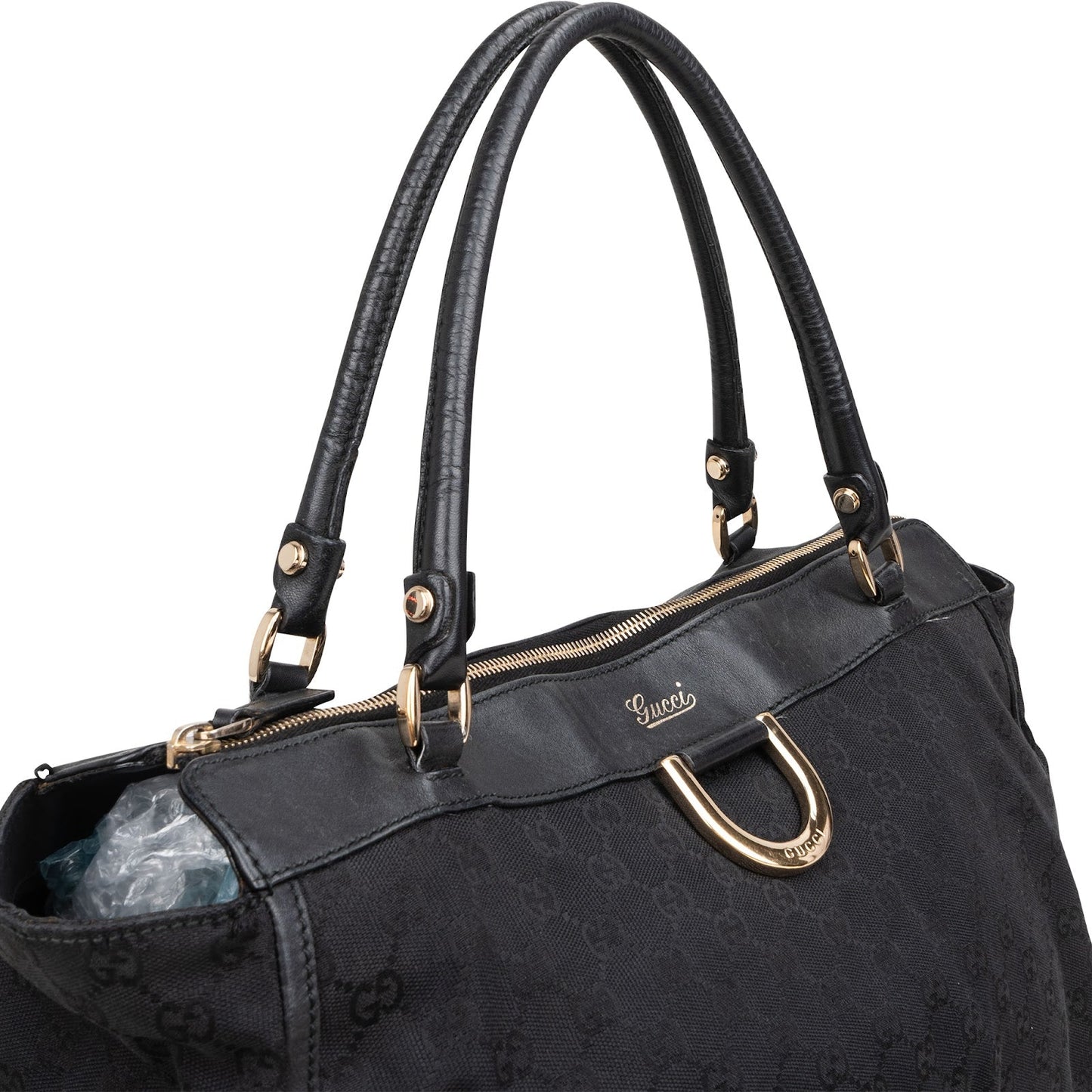 Gucci Monogram GG Canvas Abbey D-Ring Large Tote Shoulder Bag