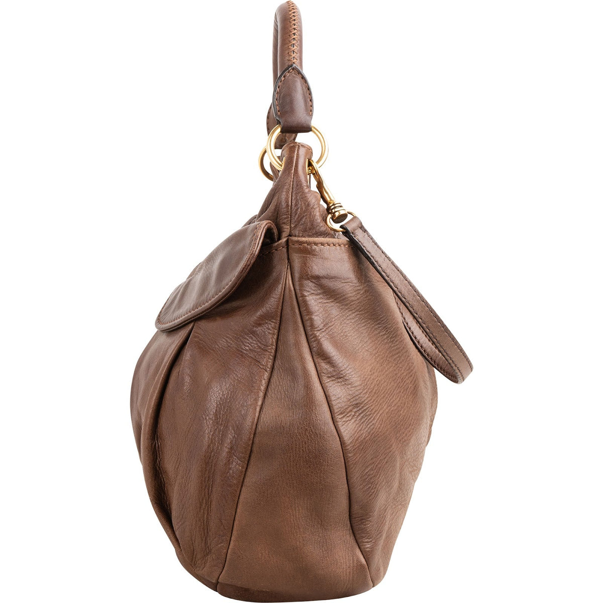 Miu Miu Vitello Daino Leather Coffer Hobo Shoulder Bag