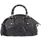 Gucci Black Leather New Bamboo Top Handle Bowling Handbag