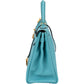 Hermès Taurillon Clemence Leather Gold Kelly 32 Handbag Blue Saint-Cyr