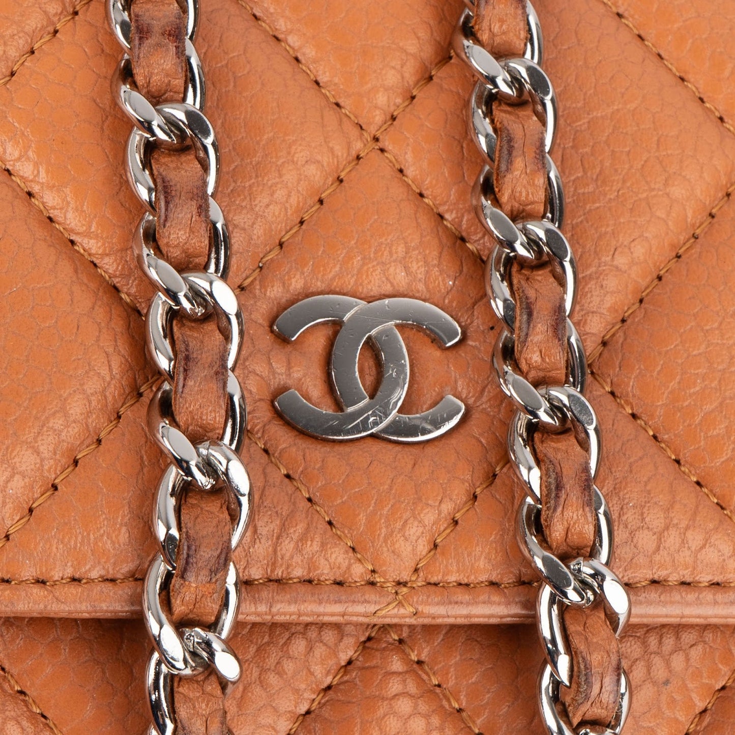 Chanel Quilted Caviar Leather Wallet On Chain Crossbody Bag