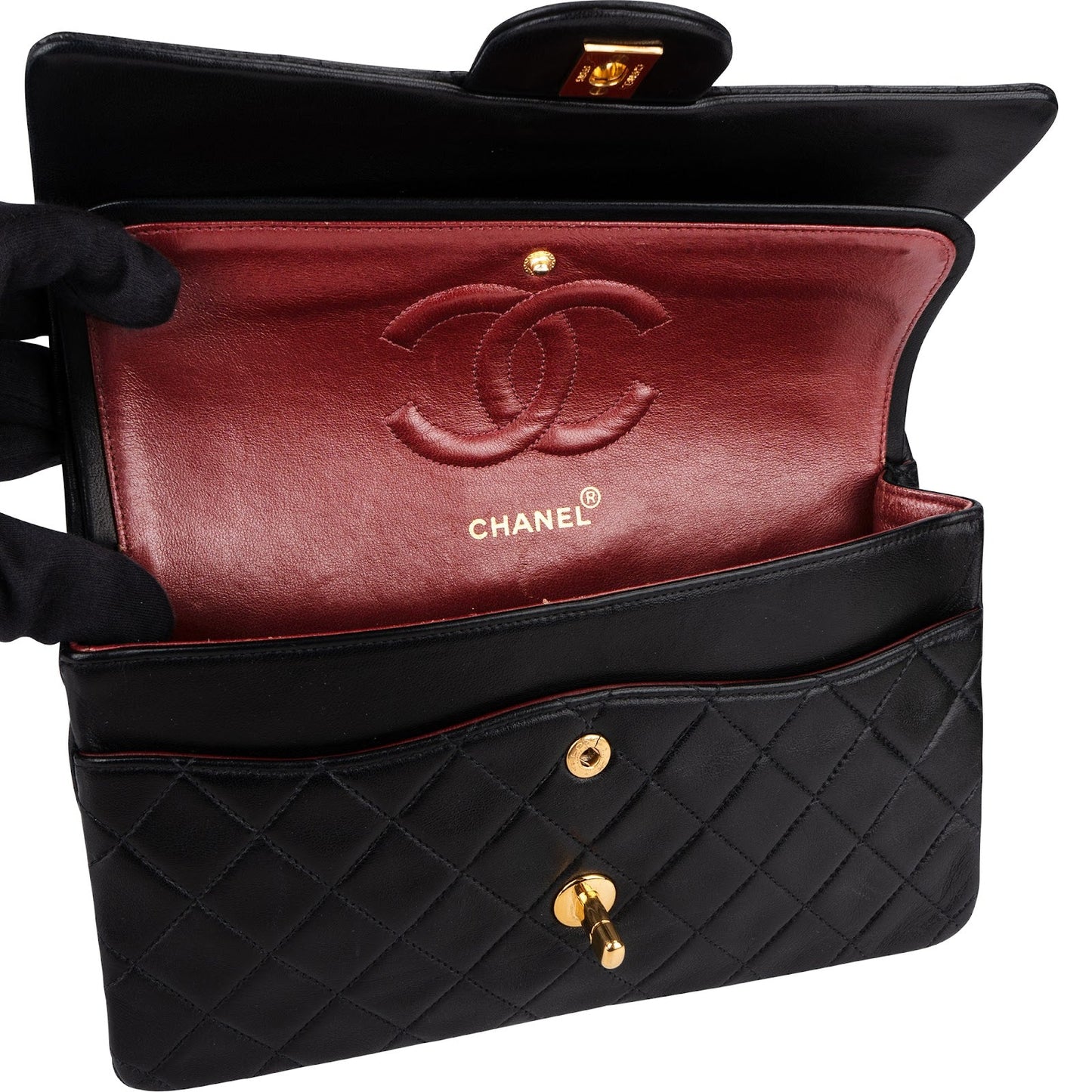 Chanel Quilted Lambskin 24K Gold Medium Double Flap Shoulder Bag