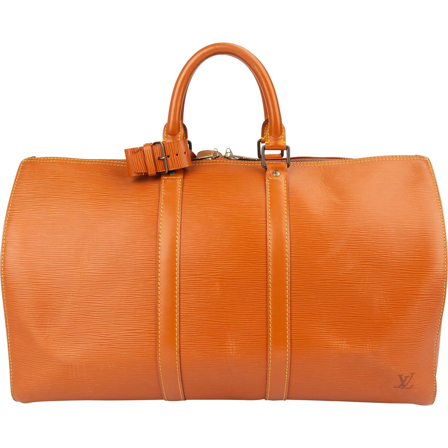 Louis Vuitton Orange Epi Leather Keepall 45 Travel Bag
