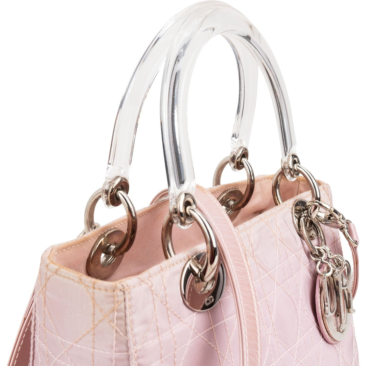 Christian Dior Nylon Cannage Transparent  Lady Dior Handbag