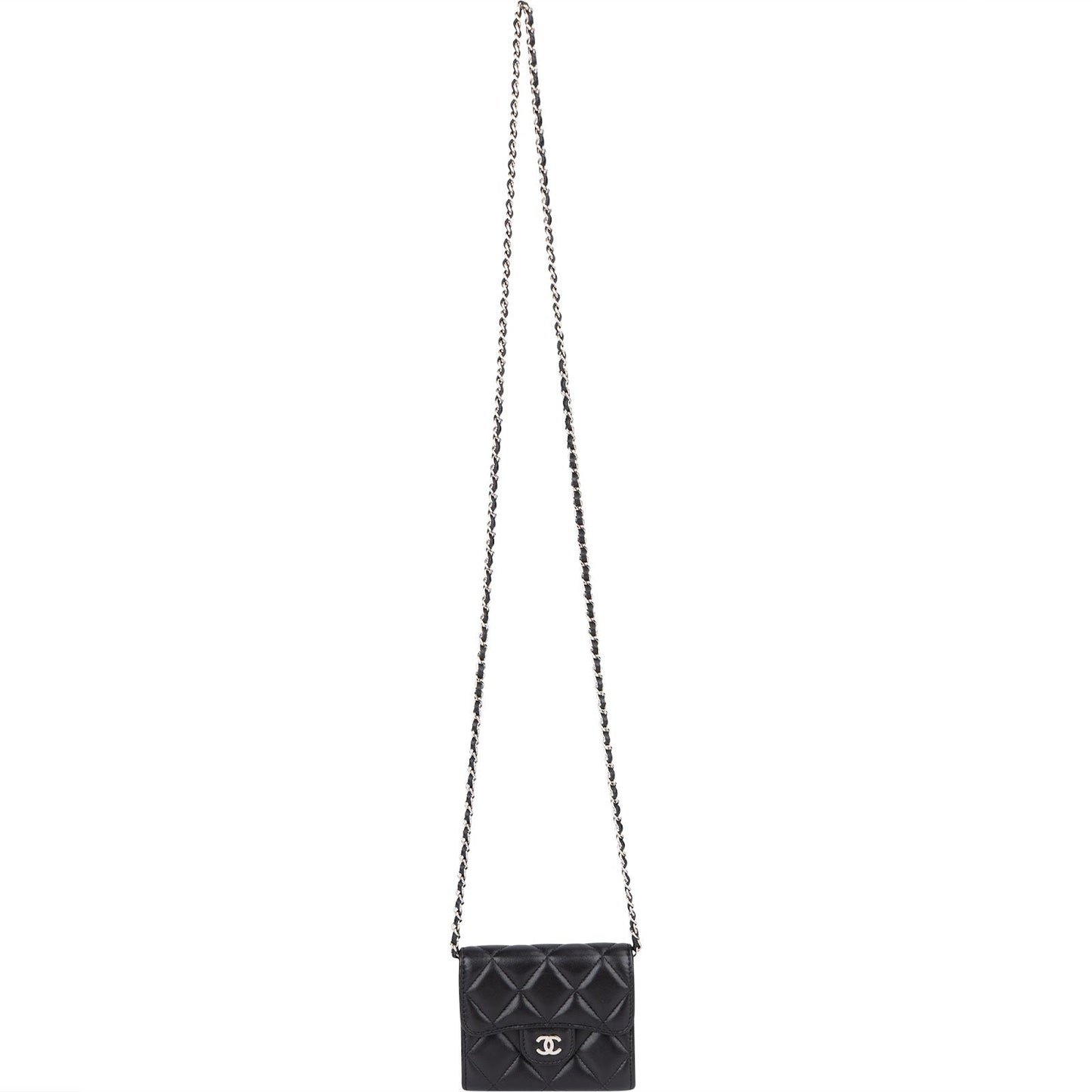 Chanel Quilted Lambskin CC Single Flap Wallet on Chain