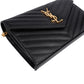 Saint Laurent Grain de Poudre Leather Monogram Wallet On Chain Crossbody Bag